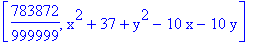 [783872/999999, x^2+37+y^2-10*x-10*y]